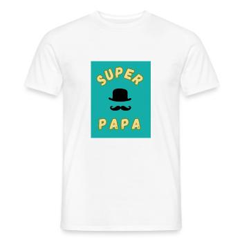 DAD. FATHER's DAY. HAPPY BIRTHDAY DAD. HAPPY BIRTHDAY - Men's T-Shirt - white - Front - AI Model Male 178 dark (178cm)