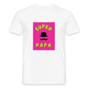 GREAT DAD. DAD. HAPPY BIRTHDAY DAD. DAD. HUMOR - Men's T-Shirt - white - Front - AI Model Male 178 dark (178cm)