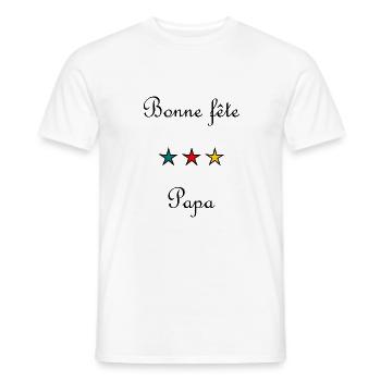 BONNE FÊTE PAPA. PAPA. FÊTE DES PÈRES. BONNE FÊTE - T-shirt homme - blanc - Devant - AI Model Male 178 dark (178cm)