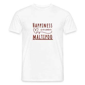 Happiness Is a Warm Maltipoo Shirt – süßes Hundegeschenk - Männer T-Shirt - Weiß - Vorne - AI Model Male 178 dark (178cm)