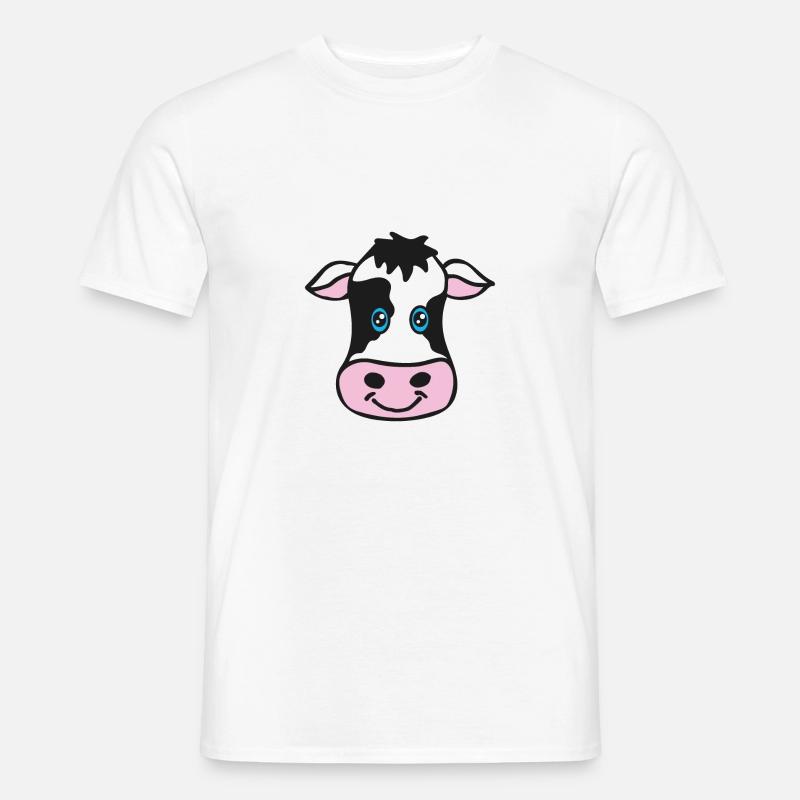 Kuh Zeichnung - Männer T-Shirt - Weiß