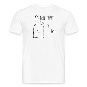 Tea, teacup, teabag, tea-friend gift - Men's T-Shirt - white - Front - AI Model Male 178 dark (178cm)