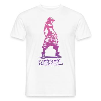 Weibliches Rebel Design (Pink) - Männer T-Shirt - Weiß - Vorne - AI Model Male 178 dark (178cm)