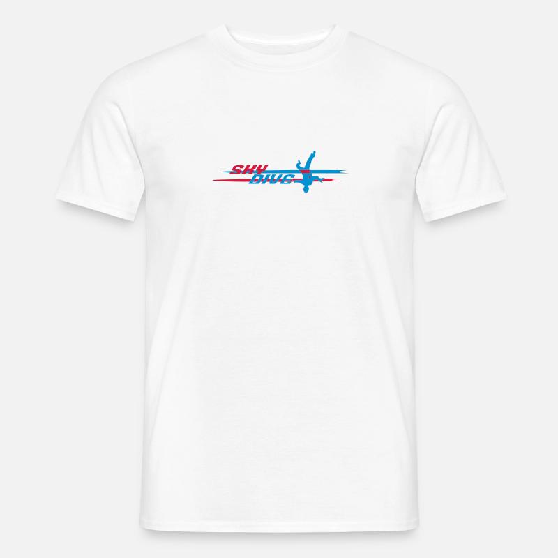 Skydive Logo Head Down - deux couleurs - T-shirt homme - blanc