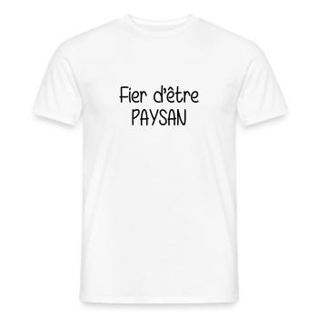 Fier d'être Paysan - T-shirt homme - blanc - Devant - AI Model Male 178 dark (178cm)