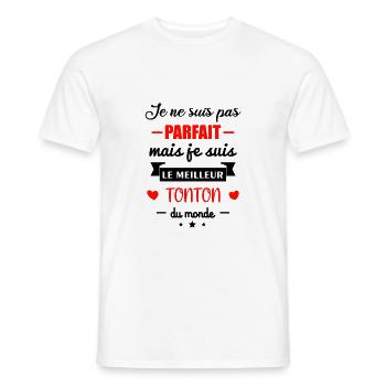Meilleur tonton,idée cadeau oncle, super tonton - T-shirt homme - blanc - Devant - AI Model Male 178 dark (178cm)