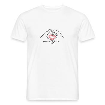 Your heart in my hand - Men's T-Shirt - white - Front - AI Model Male 178 dark (178cm)