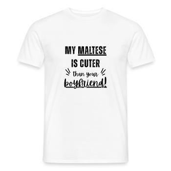 Mon bichon maltais est plus mignon que ton copain - T-shirt homme - blanc - Devant - AI Model Male 178 dark (178cm)