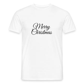 Merry Christmas Kalligraphie | Frohe Weihnachten - Männer T-Shirt - Weiß - Vorne - AI Model Male 178 dark (178cm)