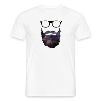 Barbe - barbe avec des lunettes - T-shirt homme - blanc - Devant - AI Model Male 178 dark (178cm)
