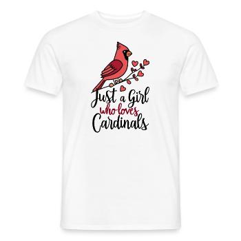 Juste une fille qui aime le cardinal Vogel cardinal rouge - T-shirt homme - blanc - Devant - AI Model Male 178 dark (178cm)
