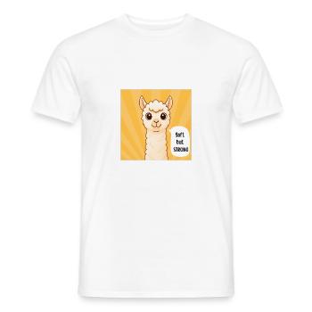 Gentle, but strong – fluffy alpacas - Men's T-Shirt - white - Front - AI Model Male 178 dark (178cm)
