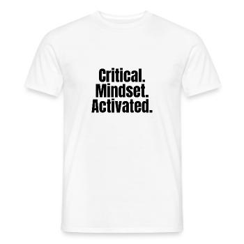 Critical Mindset Activated – Mindset-Shirt - Männer T-Shirt - Weiß - Vorne - AI Model Male 178 dark (178cm)