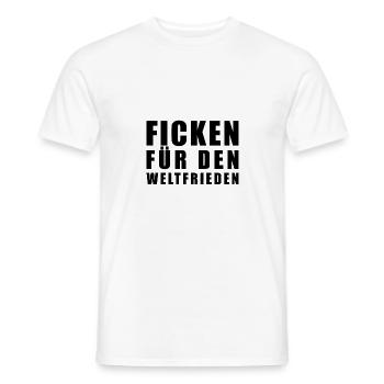 Ficken für den Weltfrieden - Männer T-Shirt - Weiß - Vorne - AI Model Male 178 dark (178cm)
