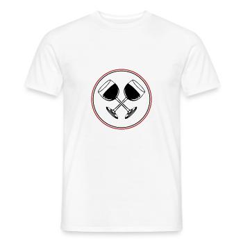 Wine Red Wine Glass - Men's T-Shirt - white - Front - AI Model Male 178 dark (178cm)