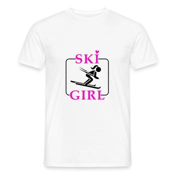 Ski Girl Skiing Girls - T-shirt homme - blanc - Devant - AI Model Male 178 dark (178cm)