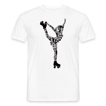 Roller Skates Girls Roller Skating Roller Skates - Men's T-Shirt - white - Front - AI Model Male 178 dark (178cm)
