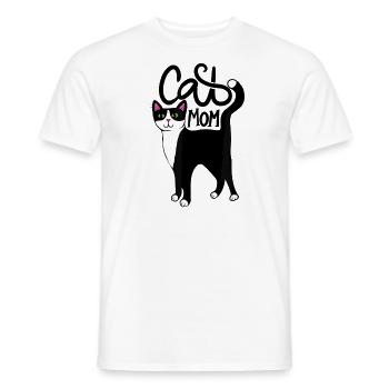 Cats Mother Cat Mom Mom - Men's T-Shirt - white - Front - AI Model Male 178 dark (178cm)
