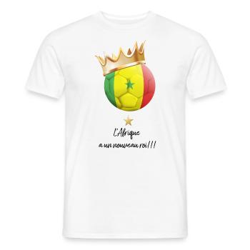 senegal - T-shirt homme - blanc - Devant - AI Model Male 178 dark (178cm)