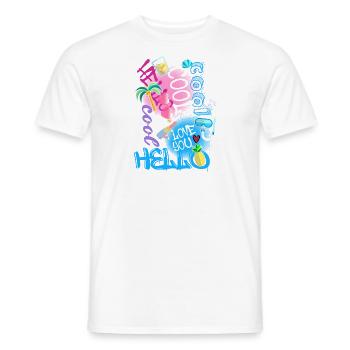 Collage, Graffiti, Schrift, Sommer,sonnenbrille - Männer T-Shirt - Weiß - Vorne - AI Model Male 178 dark (178cm)