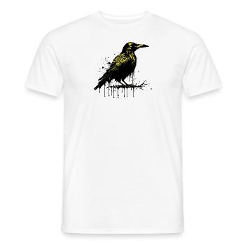 Shacubu - Simple Raven Design in Yellow Black - Men's T-Shirt - white - Front - AI Model Male 178 dark (178cm)