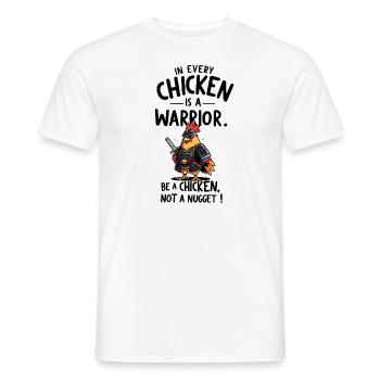 Chicken as a warrior - Men's T-Shirt - white - Front - AI Model Male 178 dark (178cm)