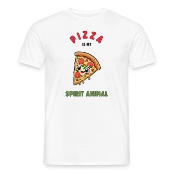 Pizza is my spirit animal - Men's T-Shirt - white - Front - AI Model Male 178 dark (178cm)