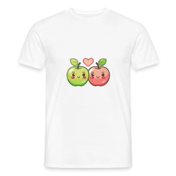 Apple Couple Love Heart Funny - Men's T-Shirt - white - Front - AI Model Male 178 dark (178cm)