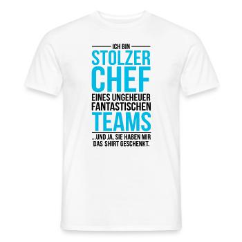 Stolzer Chef eines fantastischen Teams - Shirt - Männer T-Shirt - Weiß - Vorne - AI Model Male 178 dark (178cm)