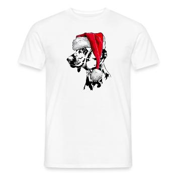 Père Noël CHIEN DE SUEUR HANOVRIEN Chiens Wilsigns - T-shirt homme - blanc - Devant - AI Model Male 178 dark (178cm)