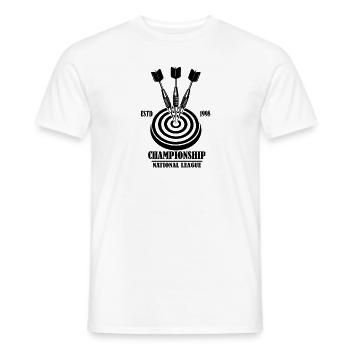 Conception de cadeaux de Noël pour le championnat de fléchettes - T-shirt homme - blanc - Devant - AI Model Male 178 dark (178cm)