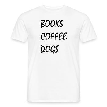 Bücher Kaffee Hunde - Männer T-Shirt - Weiß - Vorne - AI Model Male 178 dark (178cm)