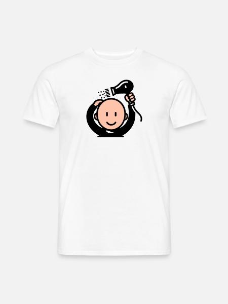 Bald Drying His Hair - Men's T-Shirt - white