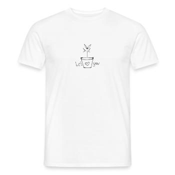 Let Love Grow - Cadeau Nature Vegan Yoga Ahimsa - T-shirt homme - blanc - Devant - AI Model Male 178 dark (178cm)