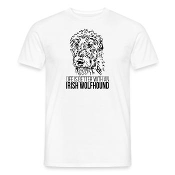 Irish WOLFHOUND la vie est meilleure en disant Wilsigns - T-shirt homme - blanc - Devant - AI Model Male 178 dark (178cm)