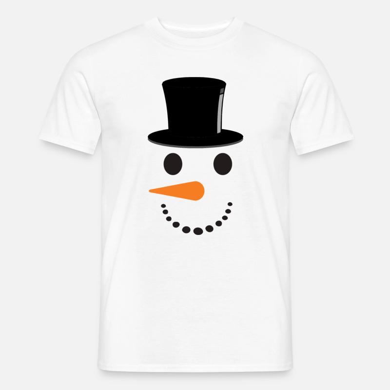 Schneemann mit Hut - Männer T-Shirt - Weiß