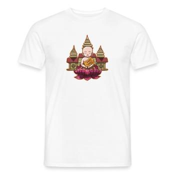 Cambodge Temple Khmer Vintage Palmiers I Cadeau - T-shirt homme - blanc - Devant - AI Model Male 178 dark (178cm)
