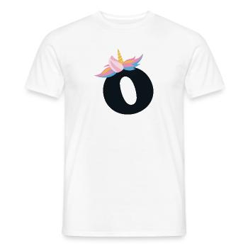 Einhorn-Buchstabe Regenbogenstyle "O" | be unique - Männer T-Shirt - Weiß - Vorne - AI Model Male 178 dark (178cm)