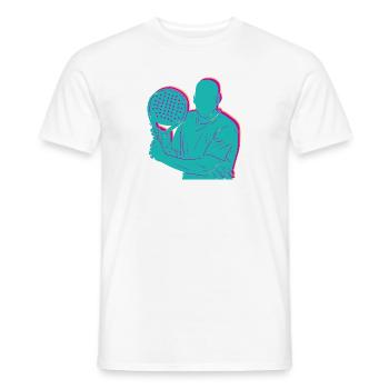 Raquette de padel Tennis Sport I Cadeau - T-shirt homme - blanc - Devant - AI Model Male 178 dark (178cm)