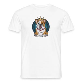 Bulldogge Hund mit stolzer Krone - Männer T-Shirt - Weiß - Vorne - AI Model Male 178 dark (178cm)