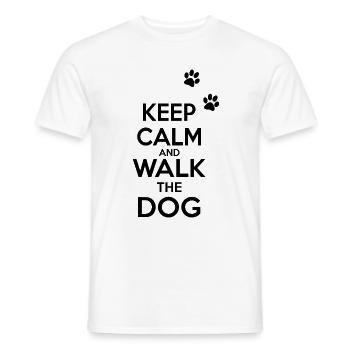 Keep calm and walk the Dog - Männer T-Shirt - Weiß - Vorne - AI Model Male 178 dark (178cm)