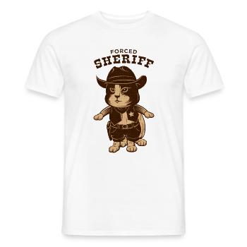 FORCED SHERIFF - Men's T-Shirt - white - Front - AI Model Male 178 dark (178cm)