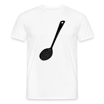 Transparentes Schlitzbild - Männer T-Shirt - Weiß - Vorne - AI Model Male 178 dark (178cm)