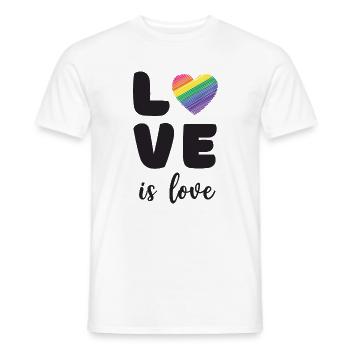 Mois de la fierté - L’amour c’est l’amour - T-shirt homme - blanc - Devant - AI Model Male 178 dark (178cm)