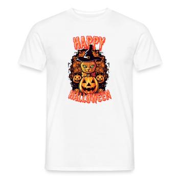 Spooky Cat Halloween Charm - T-shirt homme - blanc - Devant - AI Model Male 178 dark (178cm)