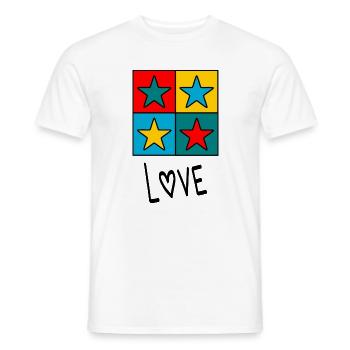 VALENTINE'S DAY. Bachelorette party. I LOVE YOU. I LOVE YOU. LOVE - Men's T-Shirt - white - Front - AI Model Male 178 dark (178cm)