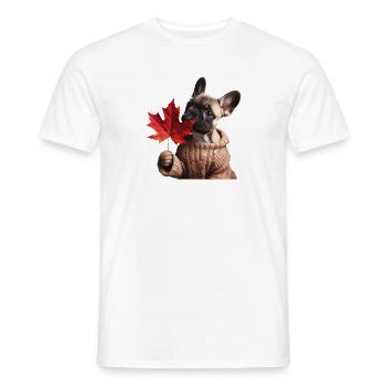 Herbstliche französische Bulldogge - Männer T-Shirt - Weiß - Vorne - AI Model Male 178 dark (178cm)