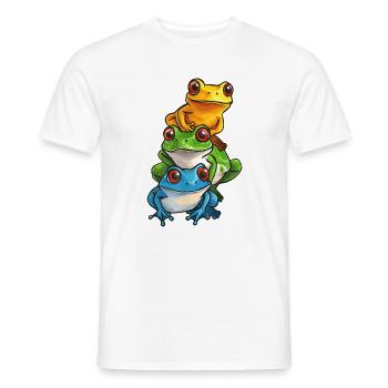 Gestapelte Frösche Cartoon-Design - Männer T-Shirt - Weiß - Vorne - AI Model Male 178 dark (178cm)