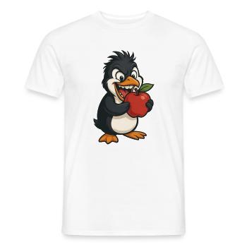 Cooler Pinguin Sommer Obst Apfel Gieriger Cartoon - Männer T-Shirt - Weiß - Vorne - AI Model Male 178 dark (178cm)
