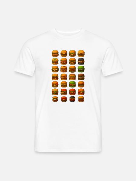 Vielfaltige Burger-Designs für Food-Liebhaber - Männer T-Shirt - Weiß